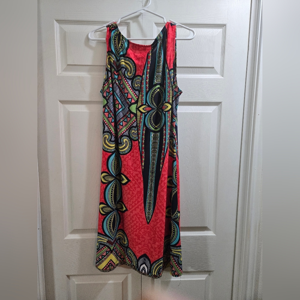 Reborn Red and Black Sleeveless Knee Length Sundress - Picture 2 of 8